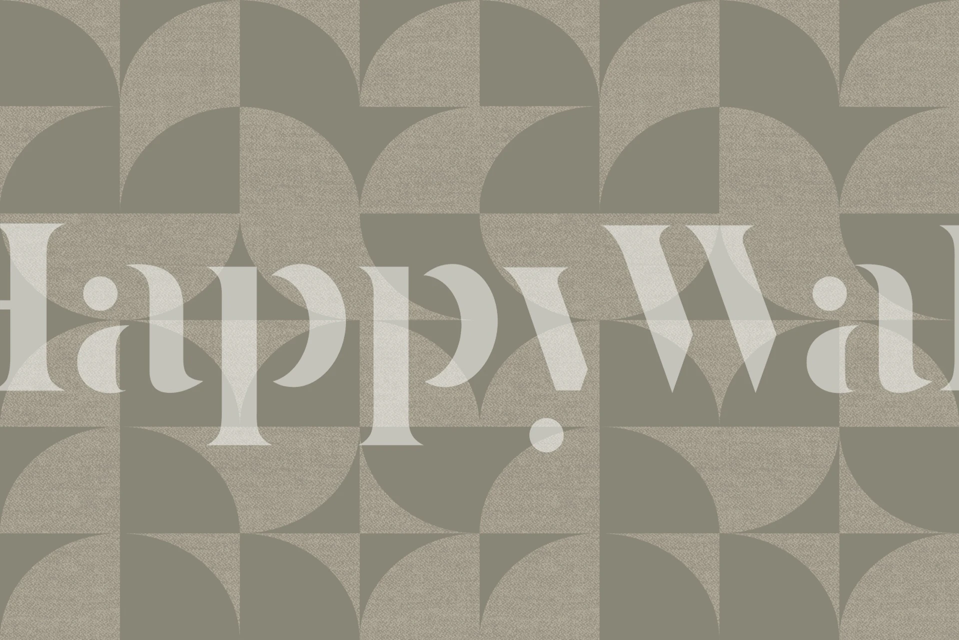 Large Tan Mid-Century Geometric Shapes Wall Mural