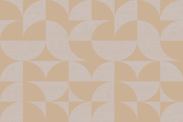 Large Mid-Century Geometry Muted Peach