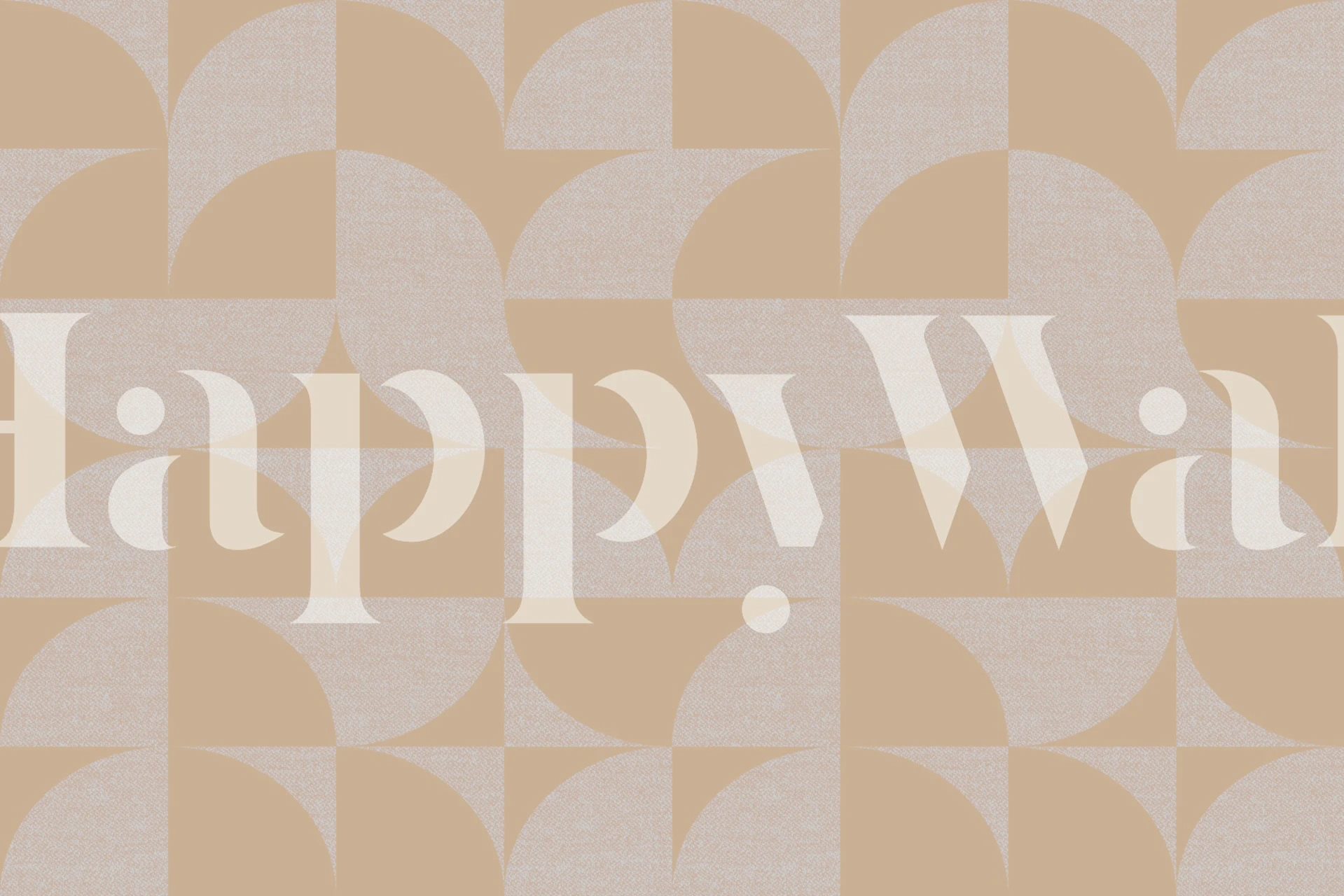 Retro perzik geometrisch patroon behang in de kamer