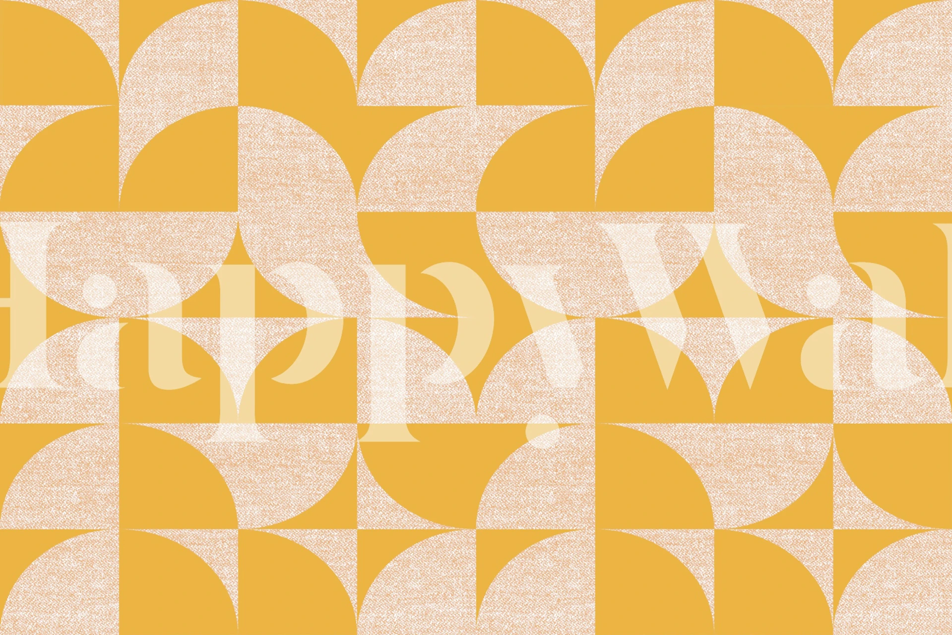 Mid-century geometrische behang in een kamer