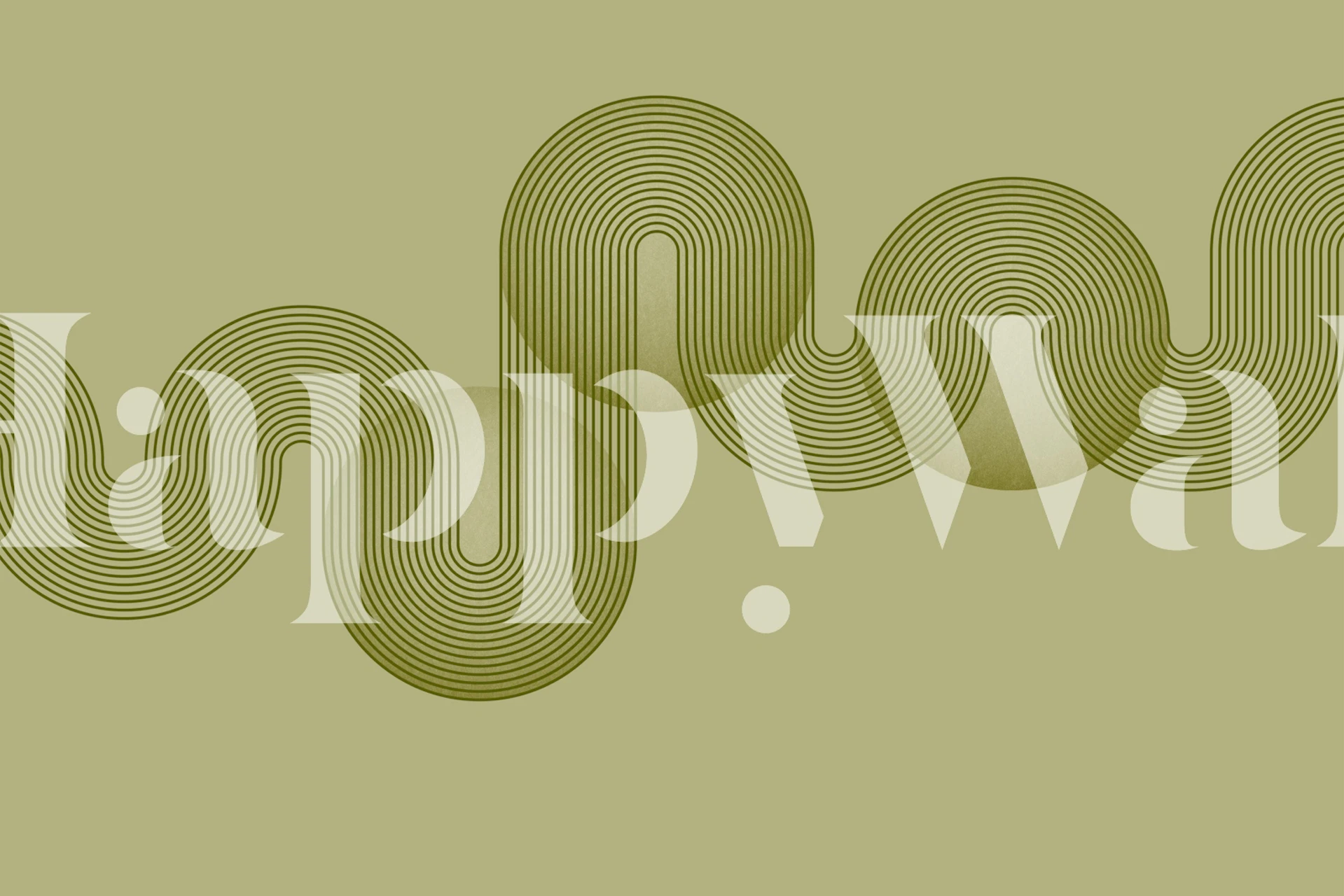 Green geometric line pattern wallpaper with retro waves