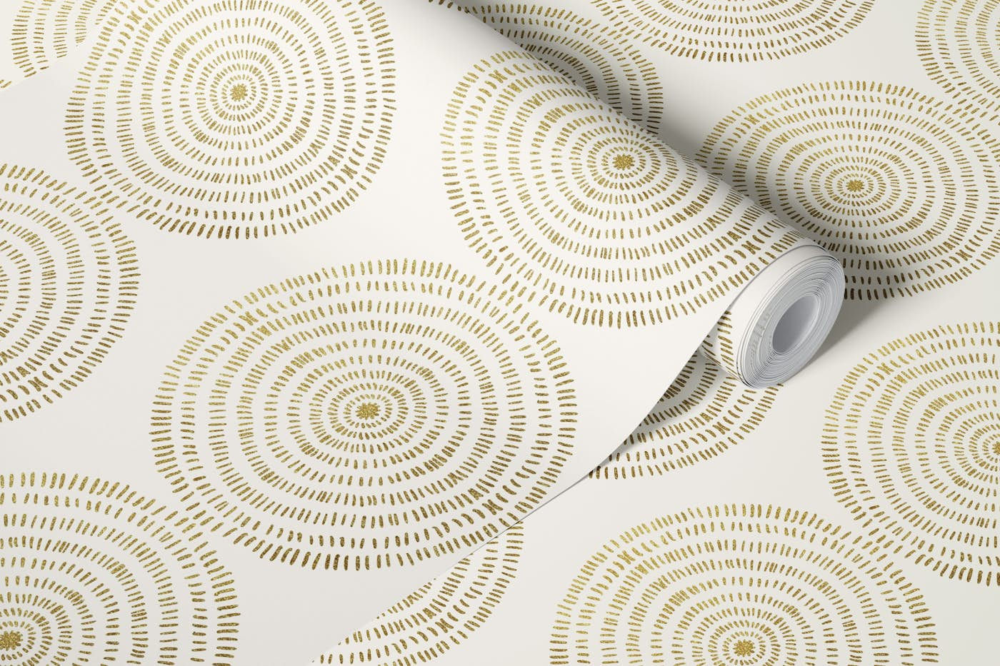 Golden Tribal Circular Ornament wallpaper roll