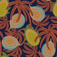 LILIKOI AND DRAGONFRUIT Tropical Fruit Rust tapet