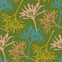 TOSSED TI Tropical Botanical Plants Green tapeta