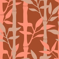 BAMBOO FOREST Tropical Plants Stripes Rust tapete