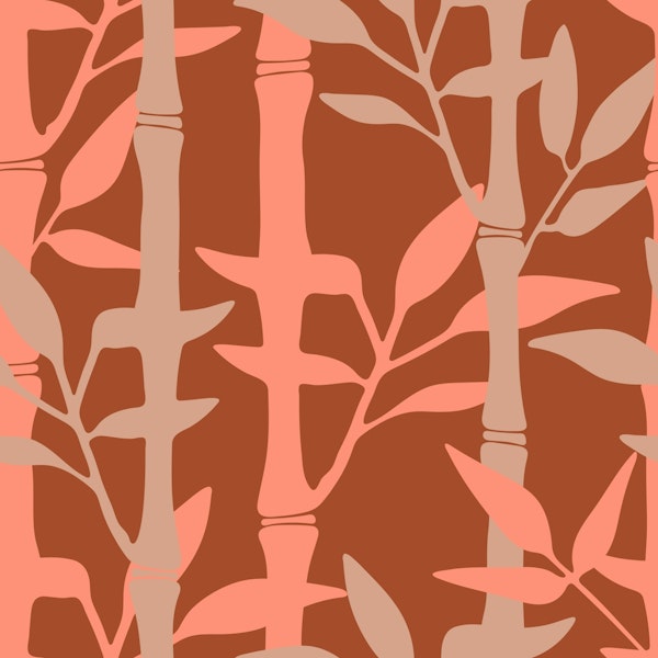 BAMBOO FOREST Tropical Plants Stripes Rust