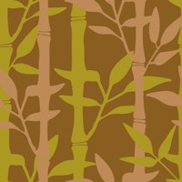 BAMBOO FOREST Tropical Plants Stripes Brown tapete