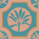 MAROC Tropical Ti Plant Tiles Blue Small
