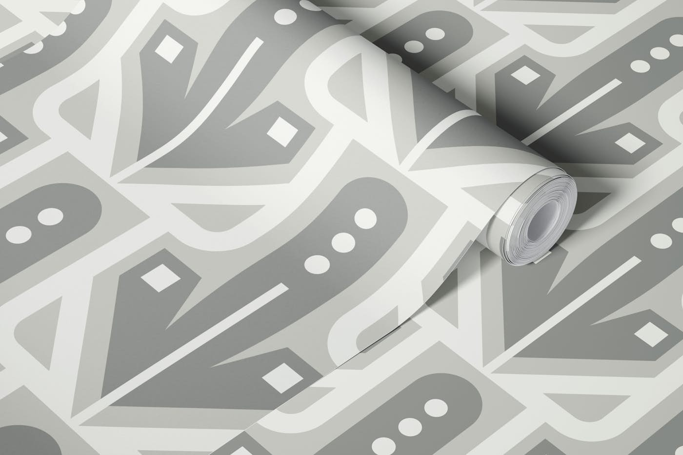 Abstract geometric pattern, grey / 3124E wallpaper roll