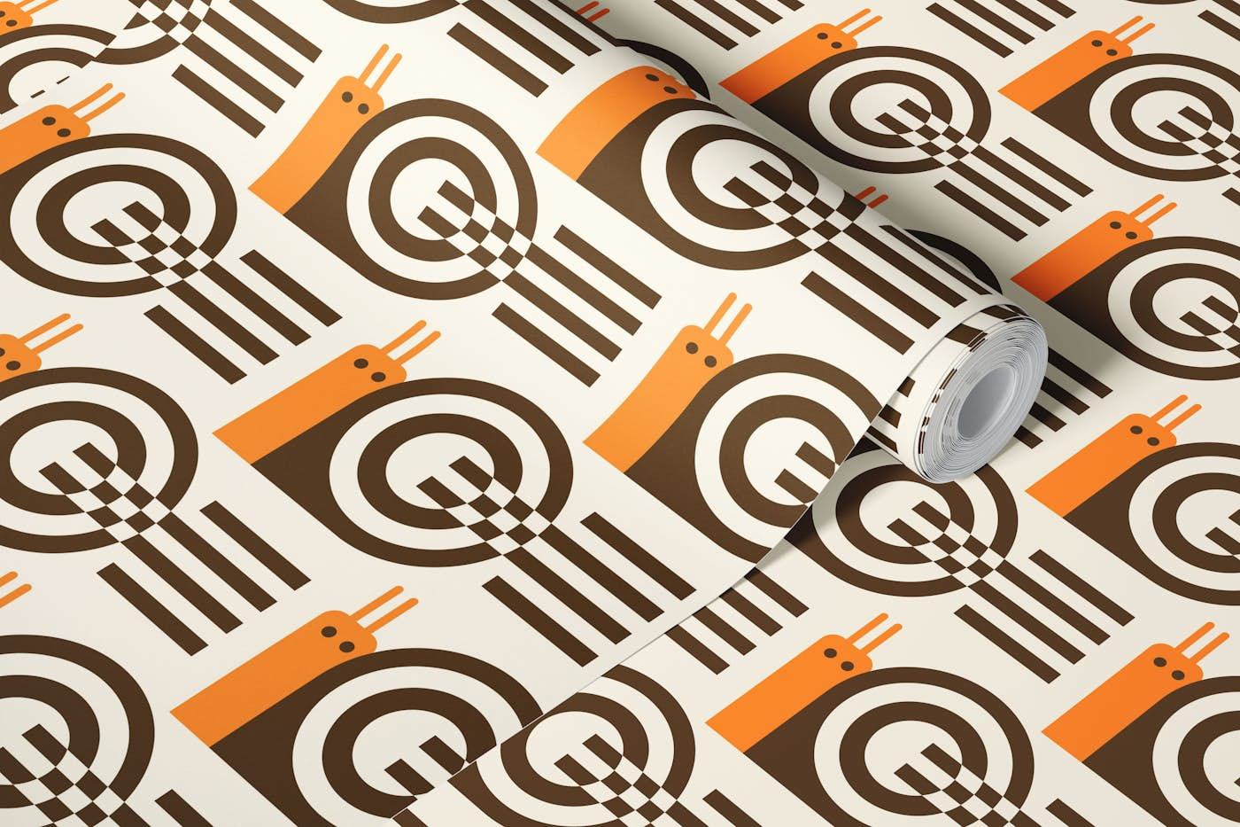 Geometric modern snails pattern / 3125A wallpaper roll