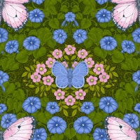 Butterflies and flowers symmetry tapeta