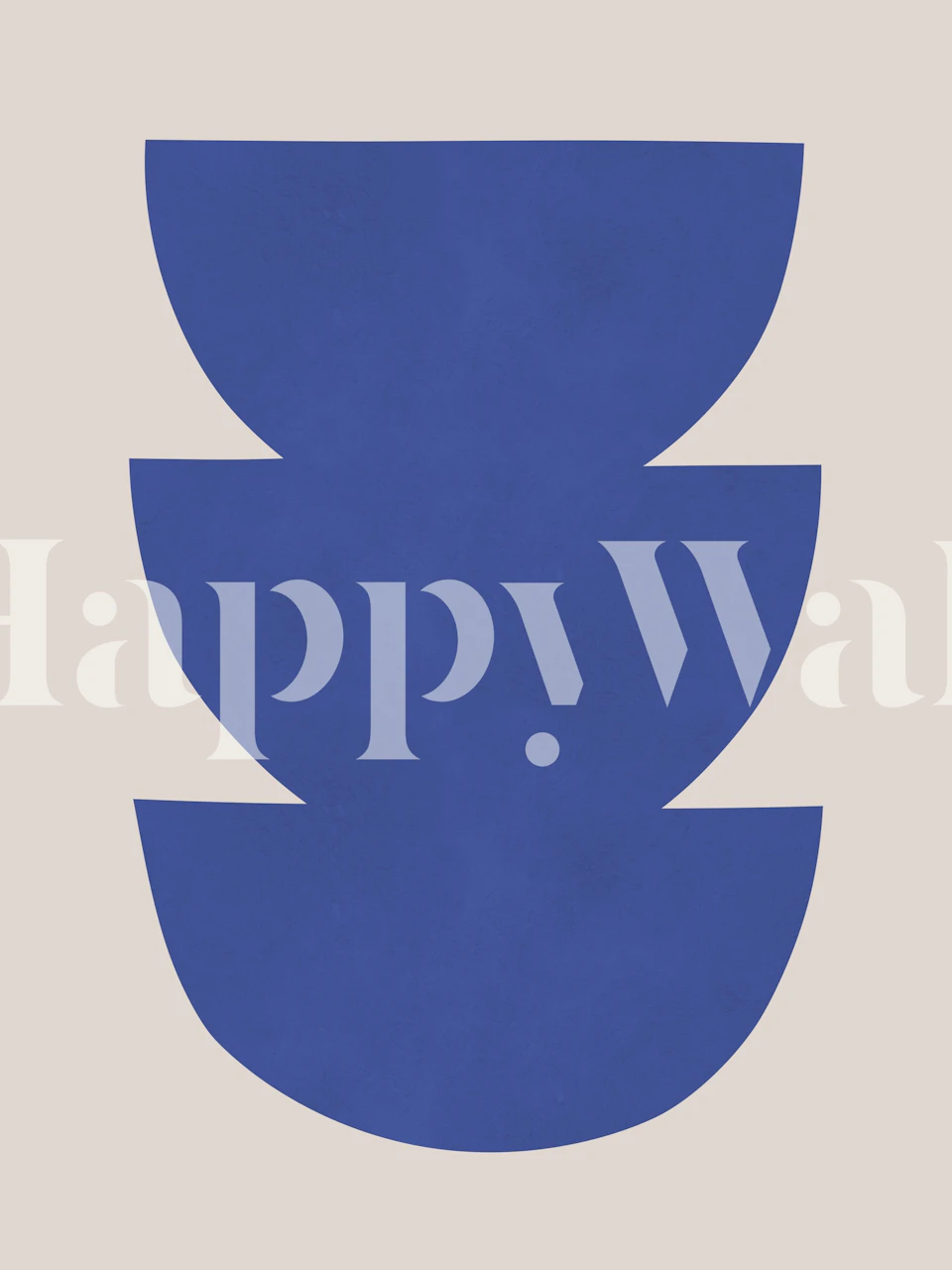 Blue geometric shapes on beige background wallpaper