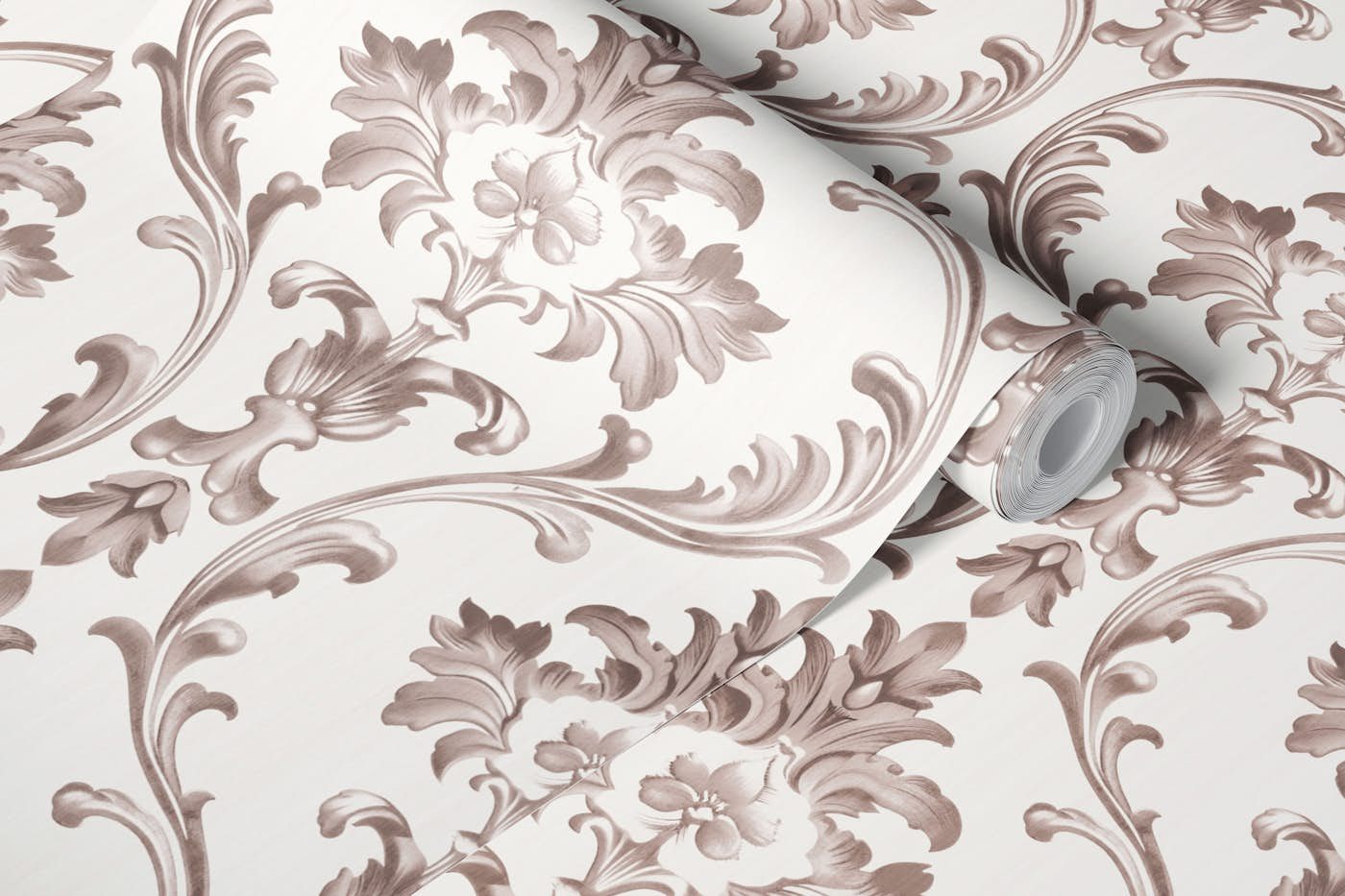 Regency Damask Victorian Elegance Beige wallpaper roll