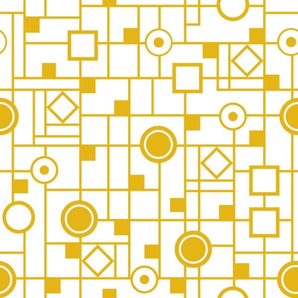 BITS & PIECES Art Deco Geometric Gold White