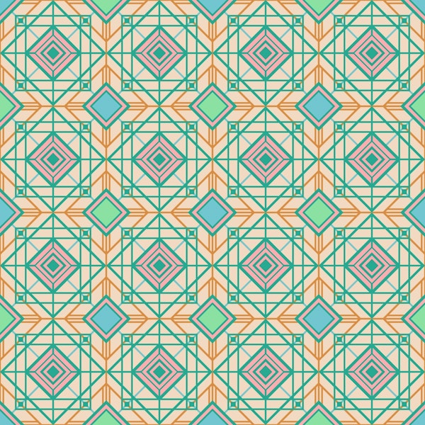LATTICE Art Deco Abstract Geo Grid Mod Pastel