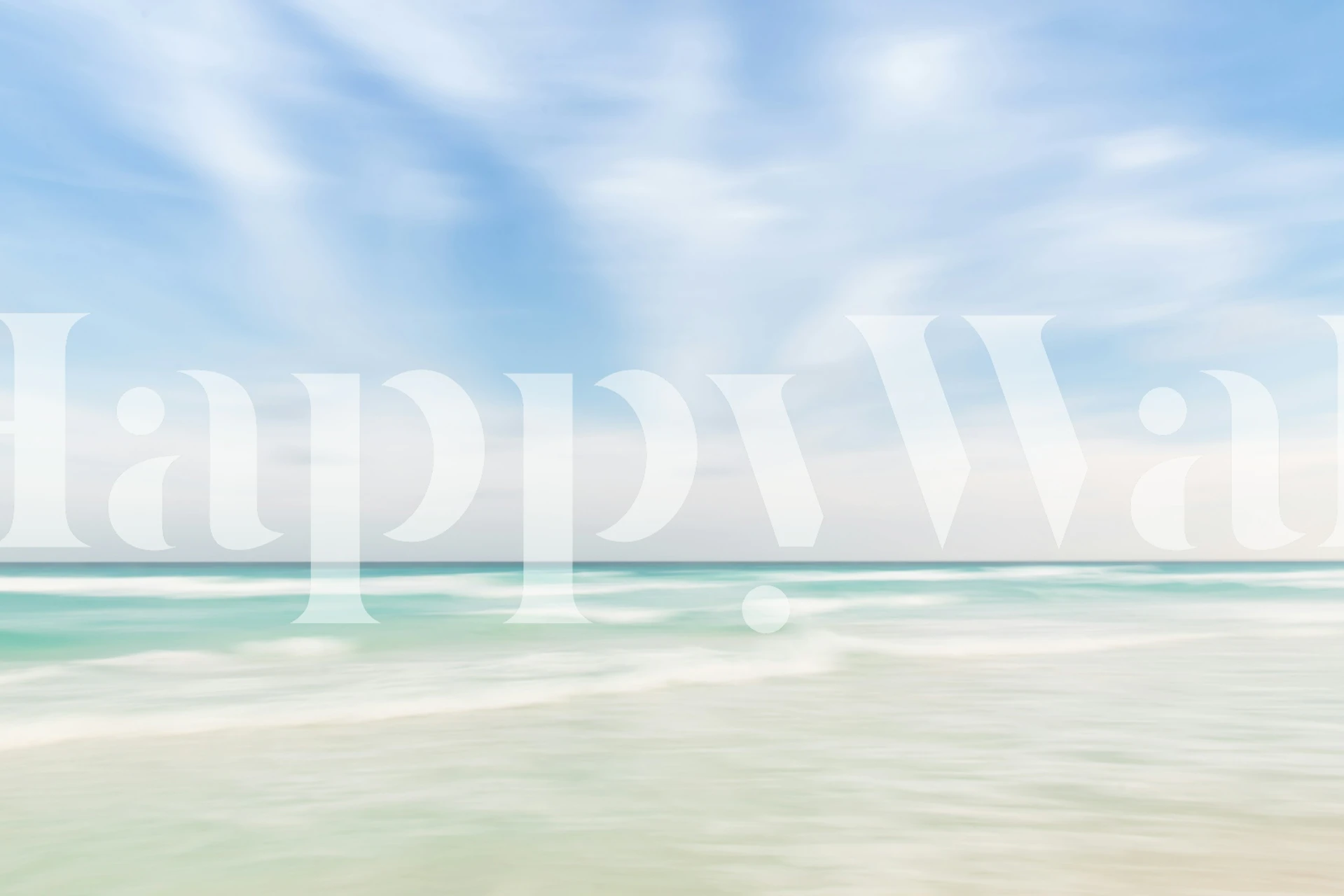 Abstract blurred ocean and sky in blue tones wallpaper