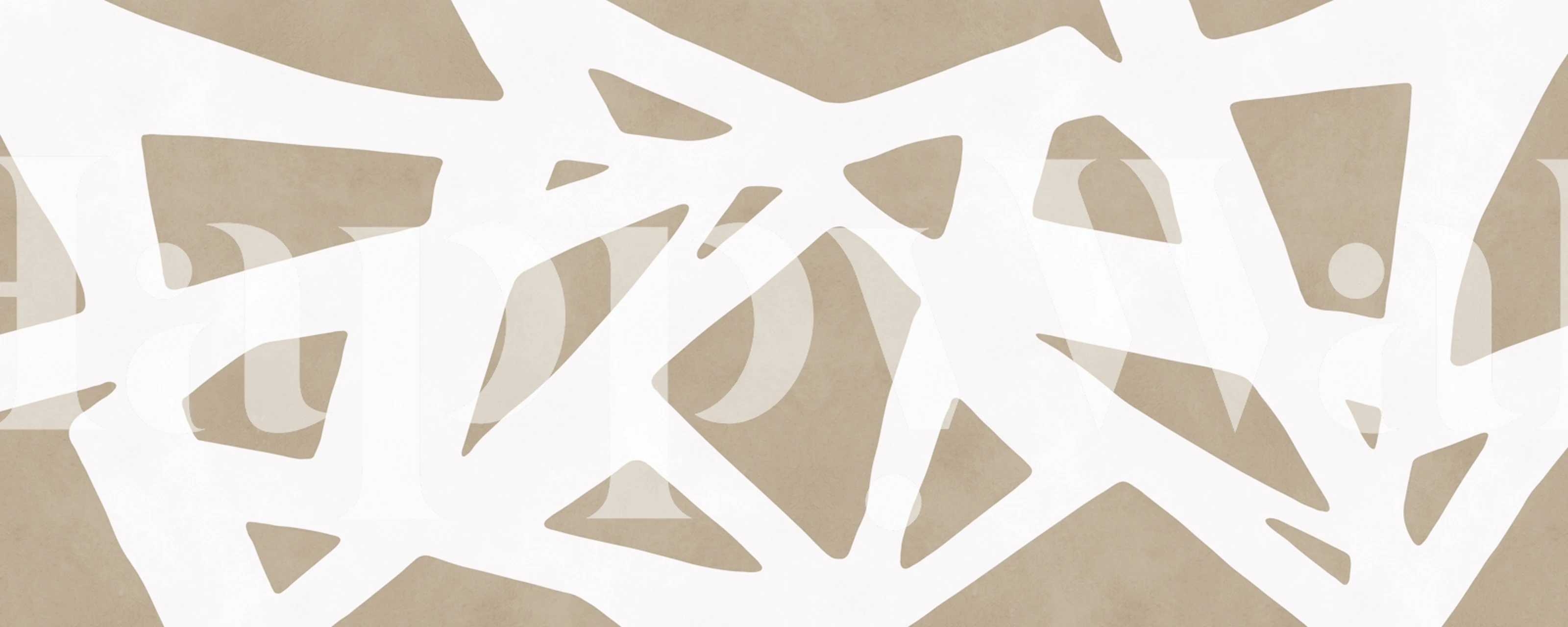 Abstract cream and beige geometric wallpaper