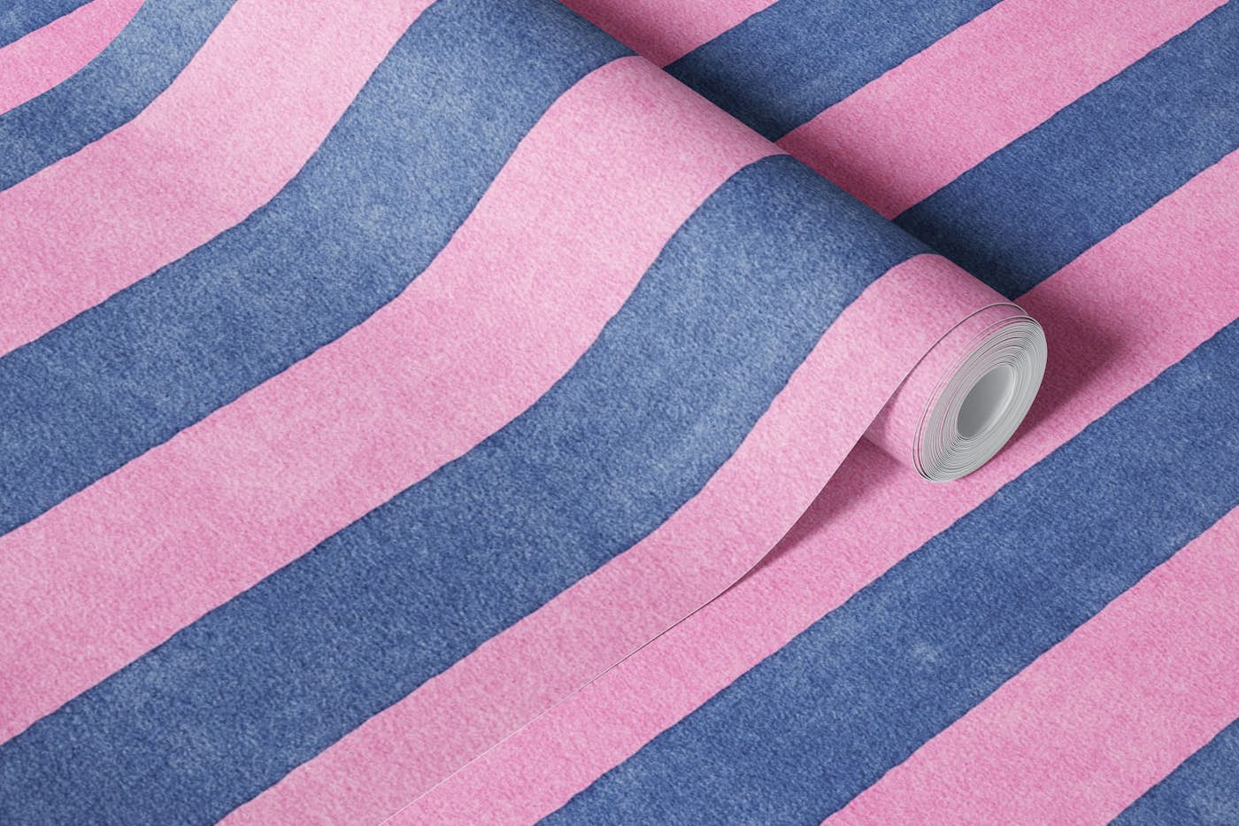 STRIPES - 005 - pink and blue wallpaper roll