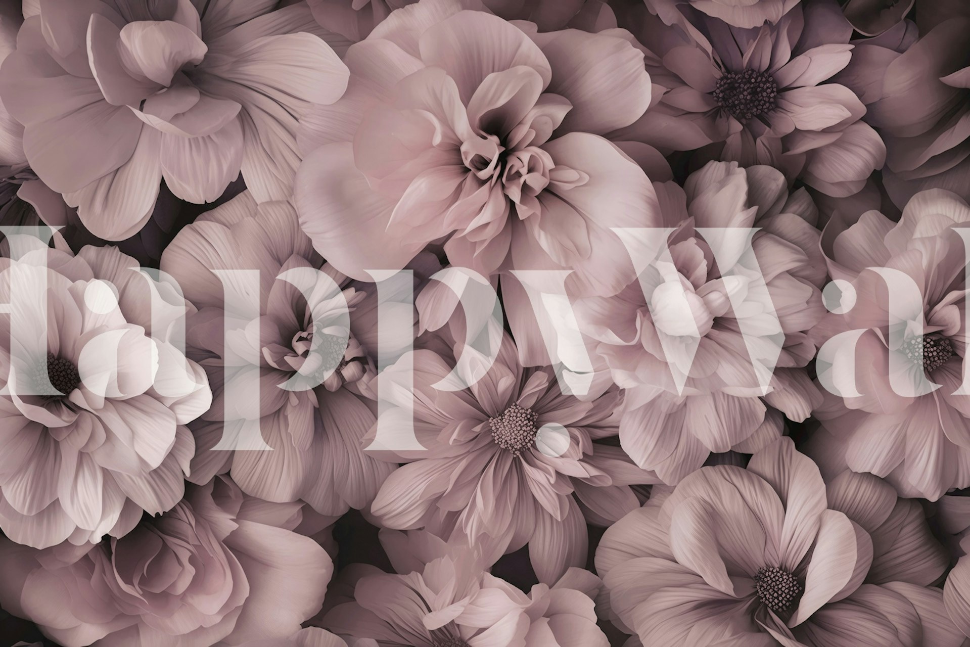 Floral wallpaper v jemných růžových tónech