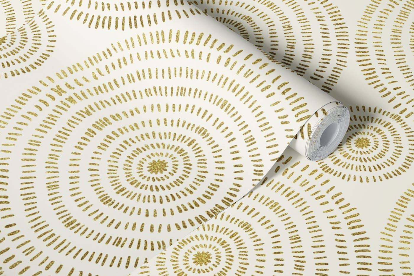 Golden Tribal Circular Ornaments wallpaper roll