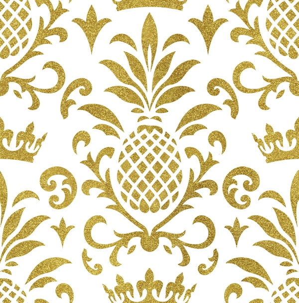 Royal Pineapple Elegance Gold White