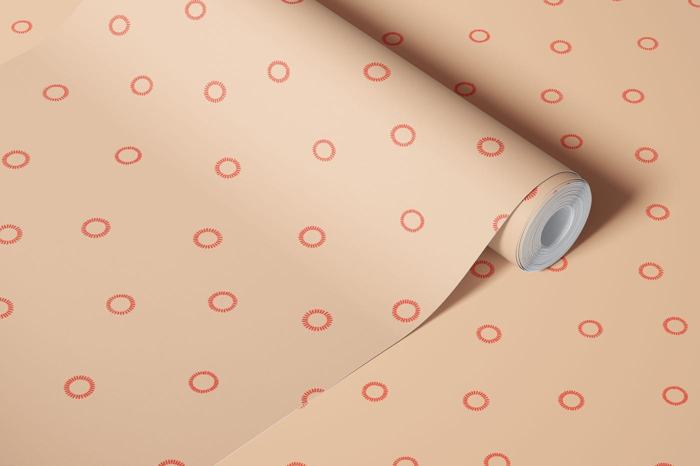 Peach and Orange Circles wallpaper roll