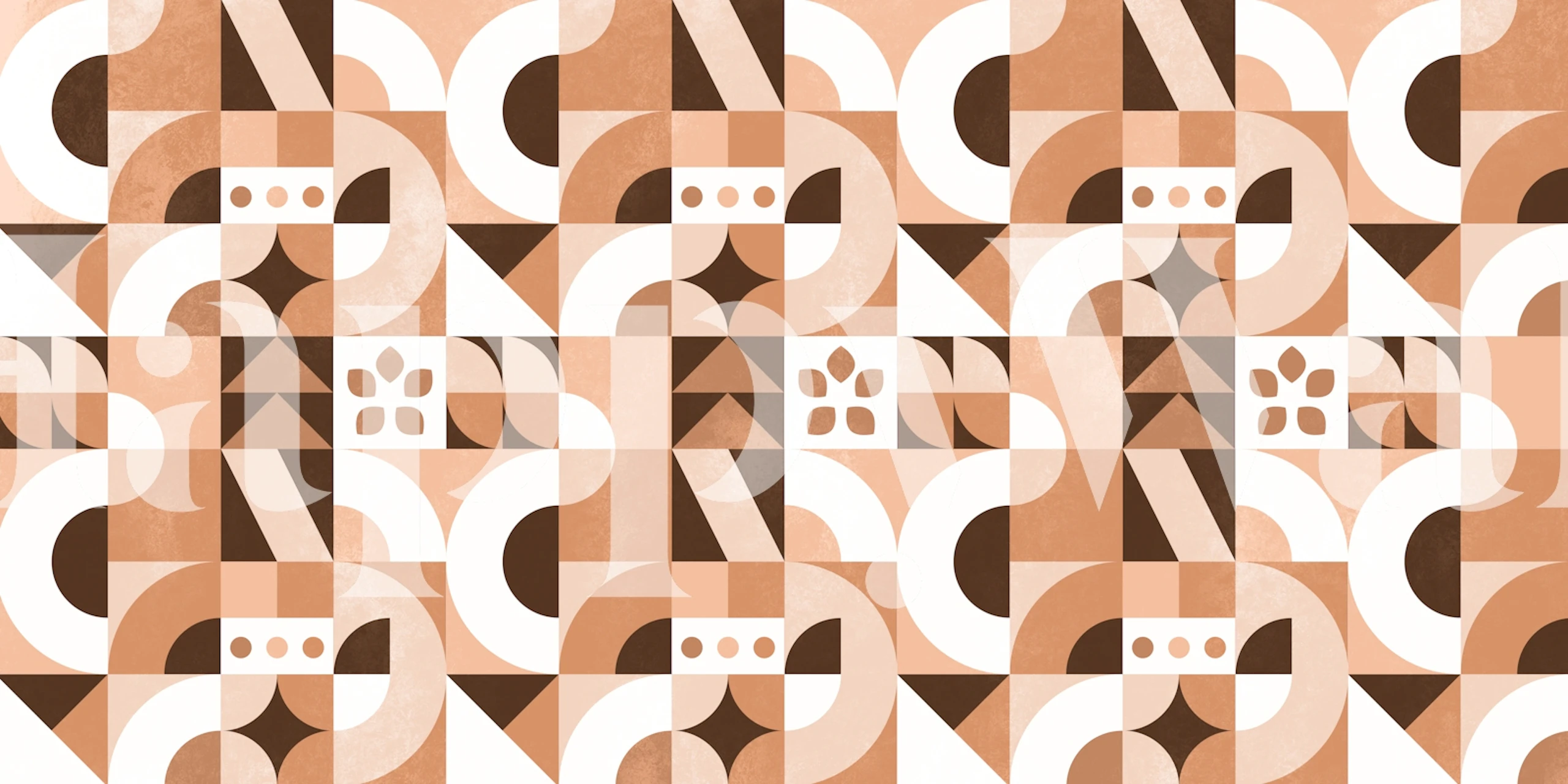 Mid Century Bauhaus Sunset wallpaper in a room