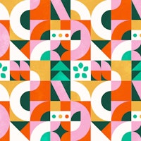 MID CENTURY BAUHAUS COLORS carta da parati