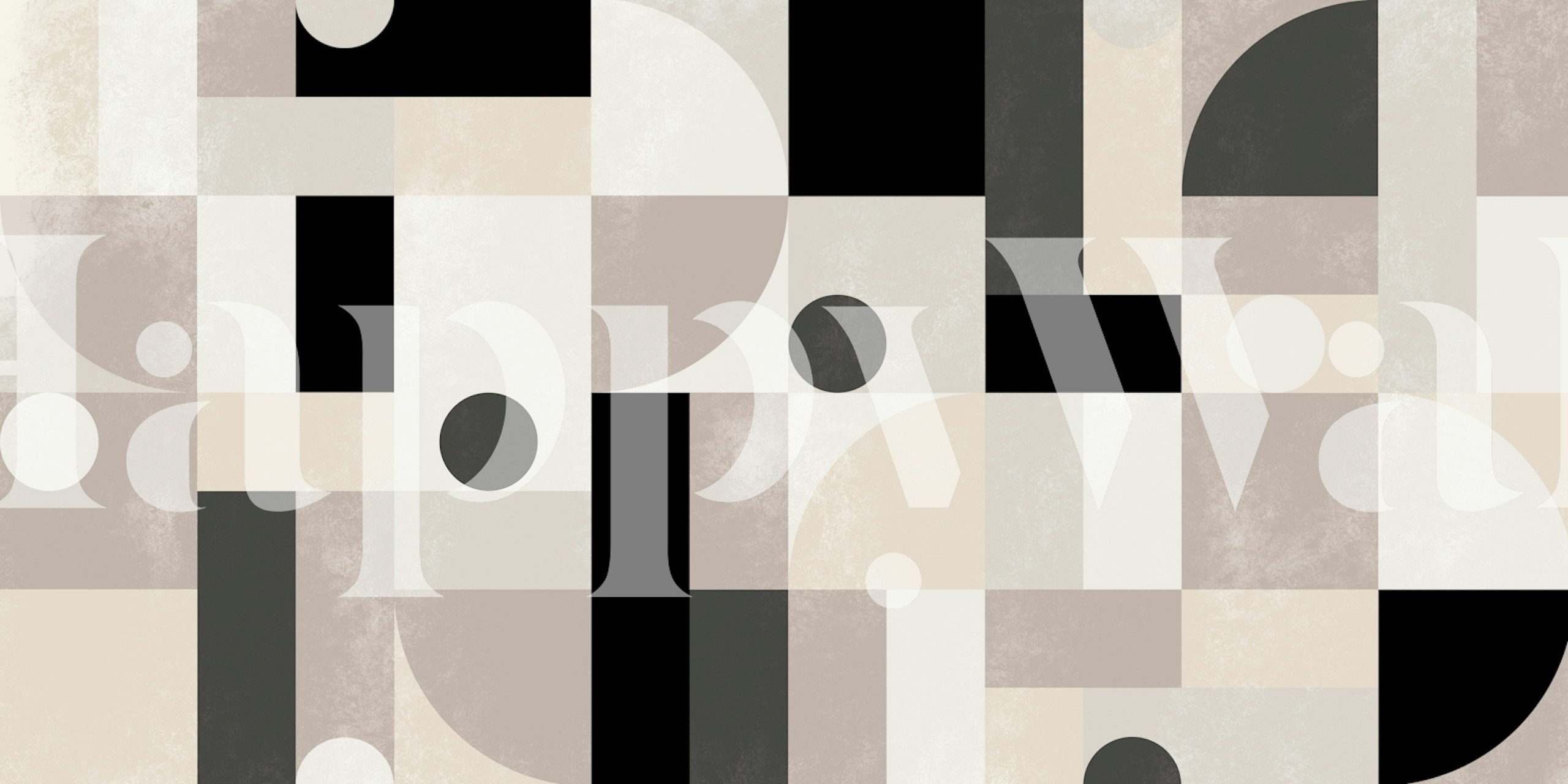 Mid Century Bauhaus Nude wallpaper in a room