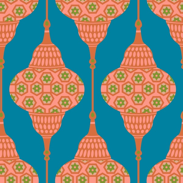 LAMPLIGHT Retro Exotic Lanterns Blush Bue