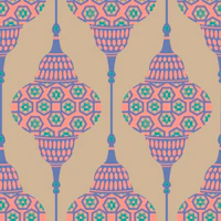 LAMPLIGHT Retro Exotic Lanterns Blush Sand tapeet