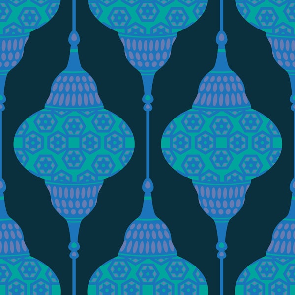 LAMPLIGHT Retro Exotic Lanterns Royal Blue