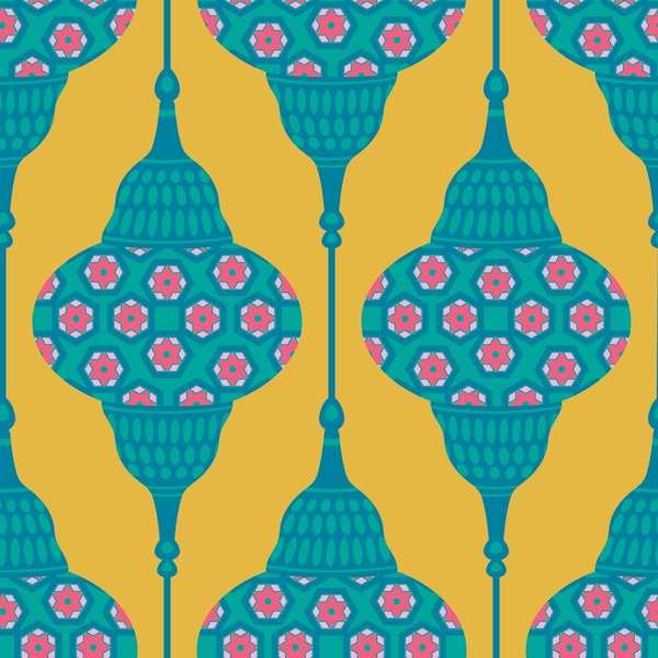 LAMPLIGHT Retro Exotic Lanterns Blue Yellow