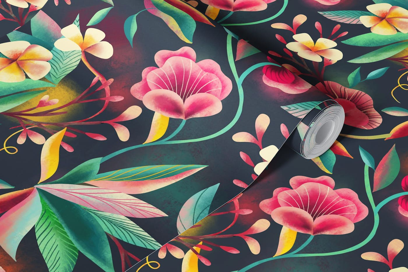 floral tropical scent wallpaper roll