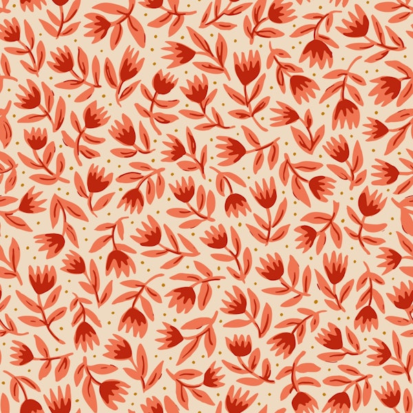 Tulips pink/red on vanilla