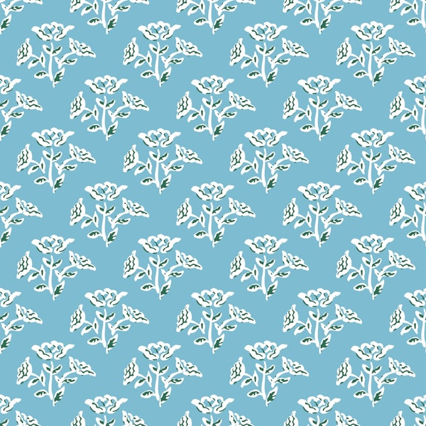 Nursery flowers baby blue