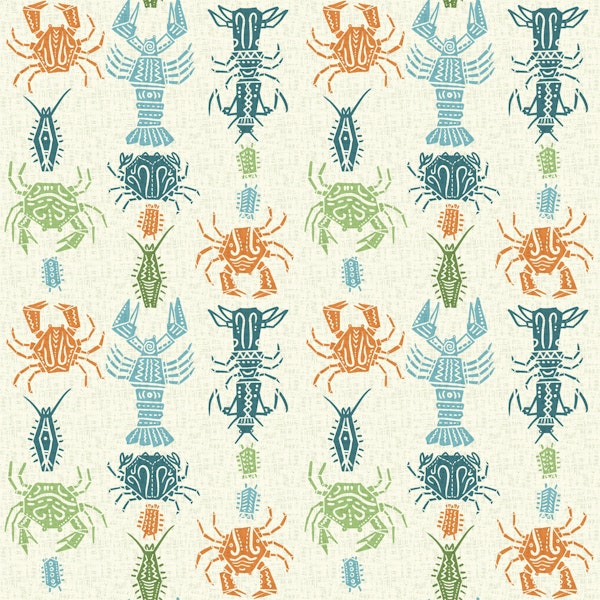 Decorative linocut Crustacean