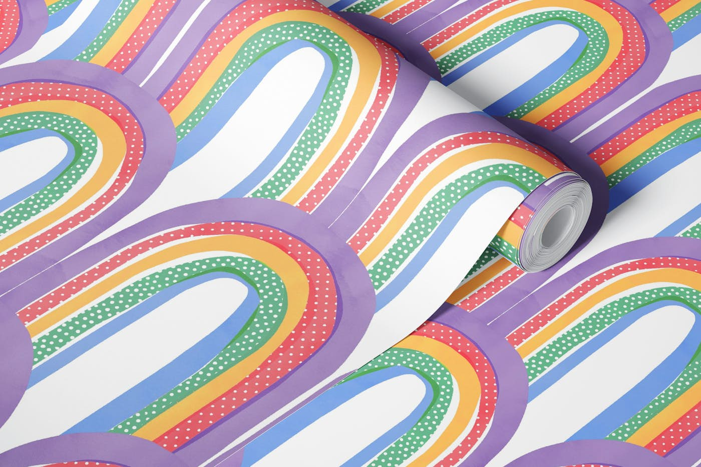 Watercolor Rainbow Pattern wallpaper roll