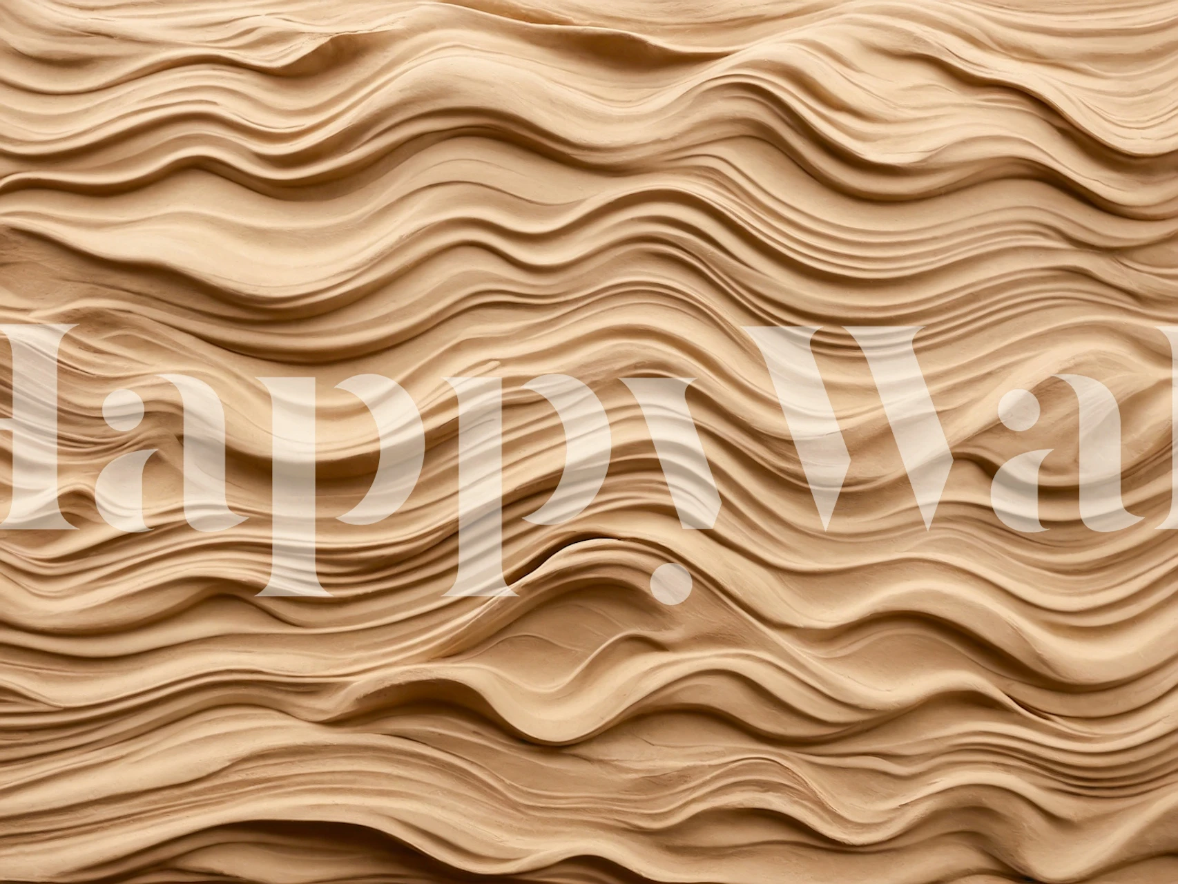 Textured beige wavy wallpaper surface