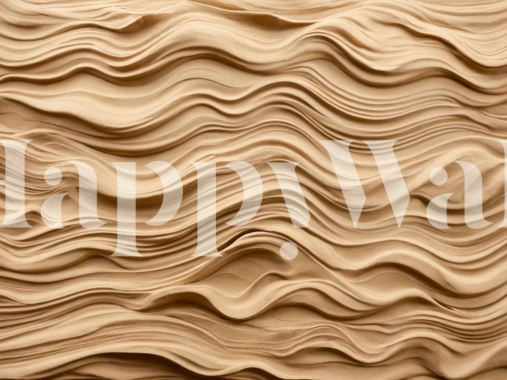 Textured beige wavy wallpaper surface