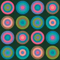 PAILLETTES Retro Geometric Dots Dark Green tapet