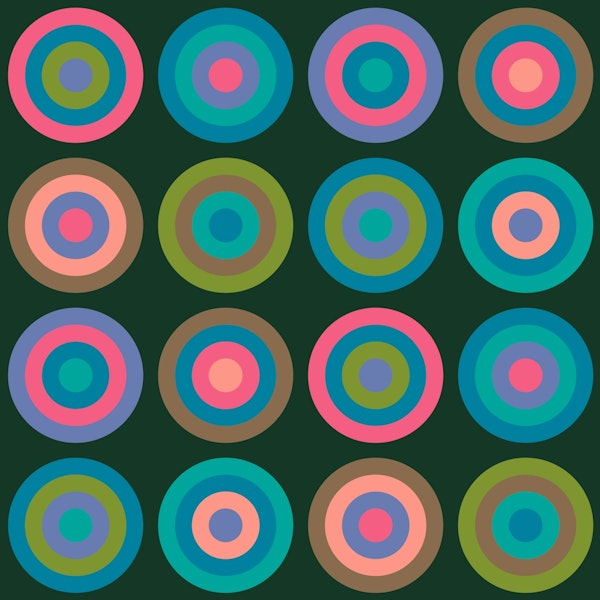 PAILLETTES Retro Geometric Dots Dark Green