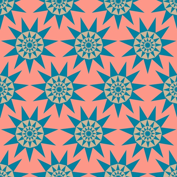 SUNSHINE Retro Geometric Sun Star - Blush