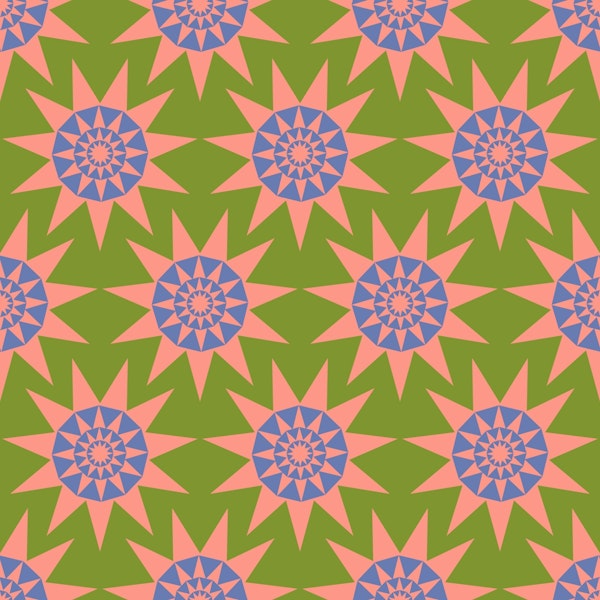 SUNSHINE Retro Geometric Sun Star - Green