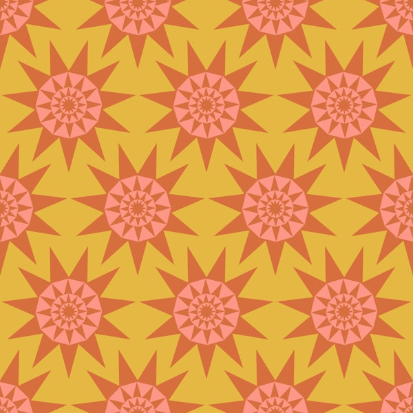 SUNSHINE Retro Geometric Sun Star - Yellow