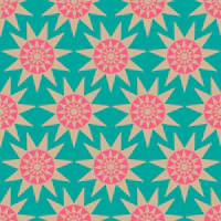 SUNSHINE Retro Geometric Sun Star - Turquoise tapet