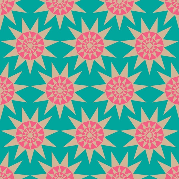 SUNSHINE Retro Geometric Sun Star - Turquoise