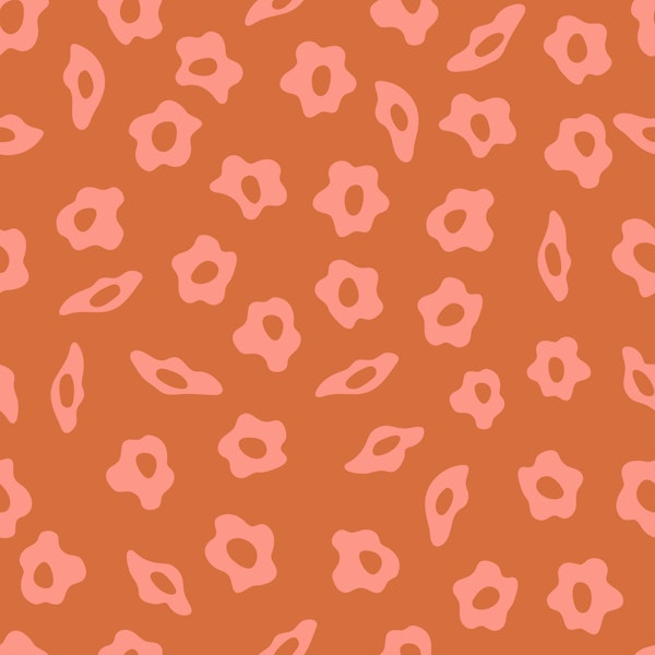COTTAGE BLOOMS Simple Retro Floral - Orange