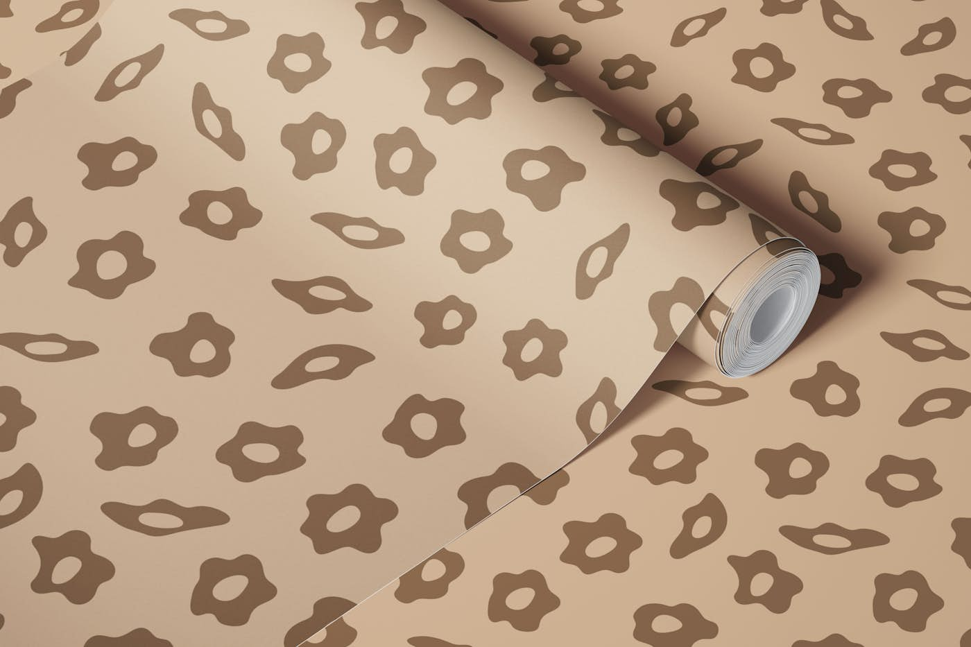 COTTAGE BLOOMS Simple Retro Floral - Beige wallpaper roll