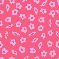 COTTAGE BLOOMS Simple Retro Floral - Pink tapete